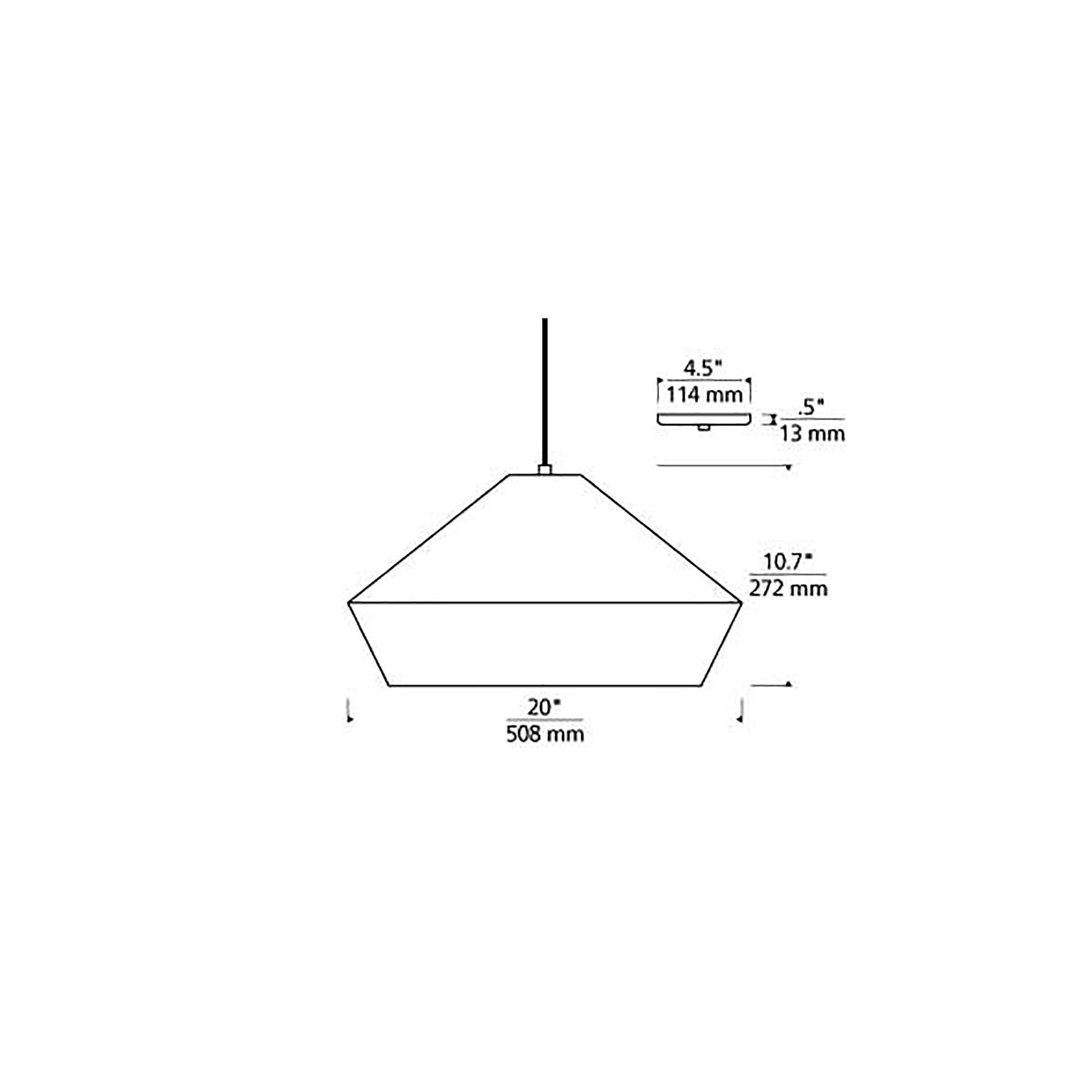 Brummel Grande Pendant Light - line drawing.