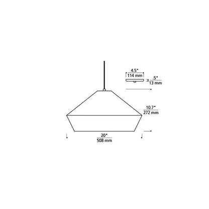 Brummel Grande Pendant Light - line drawing.