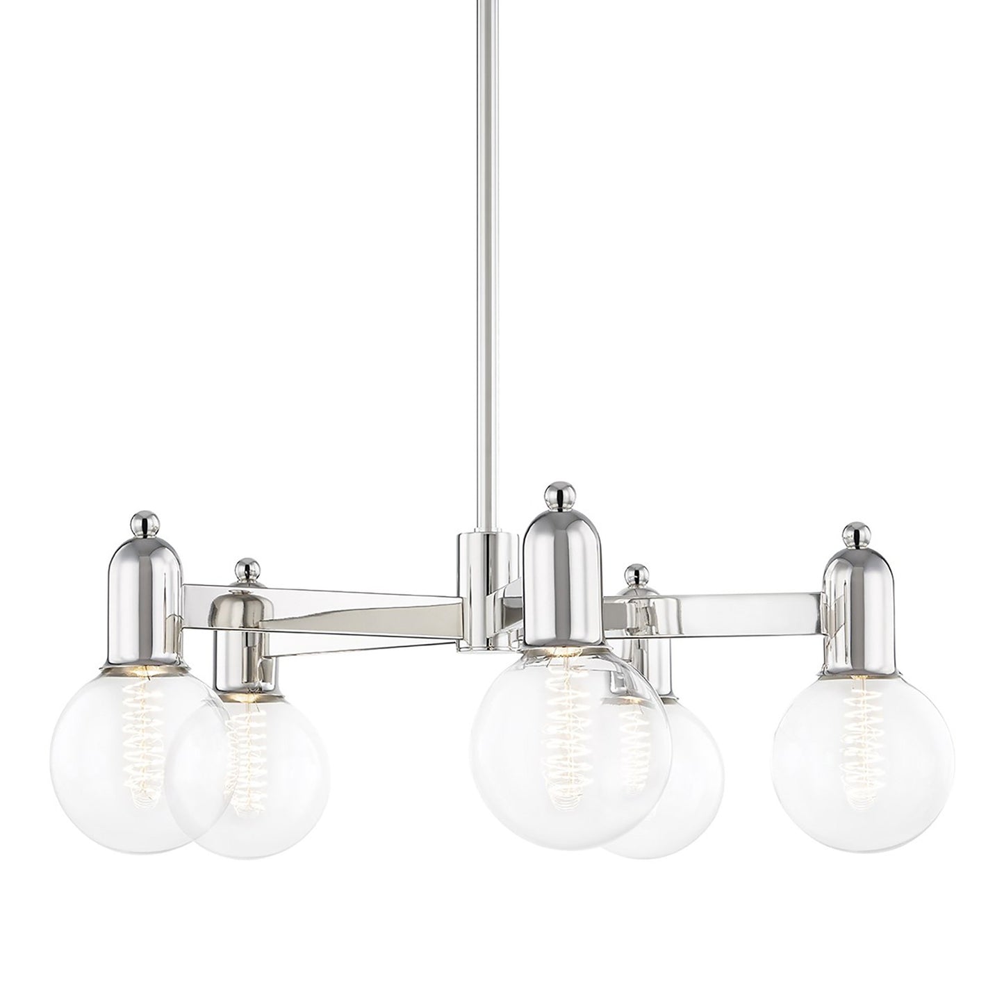 Bryce Chandelier in Polished Nickel.