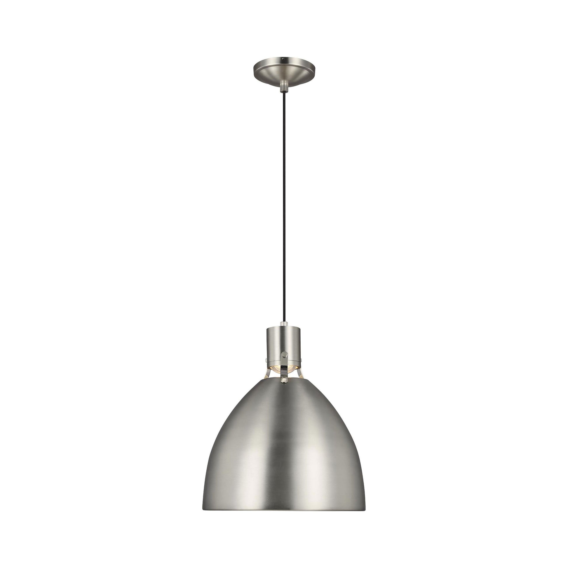 Brynne LED Pendant Light in Large/Satin Nickel.