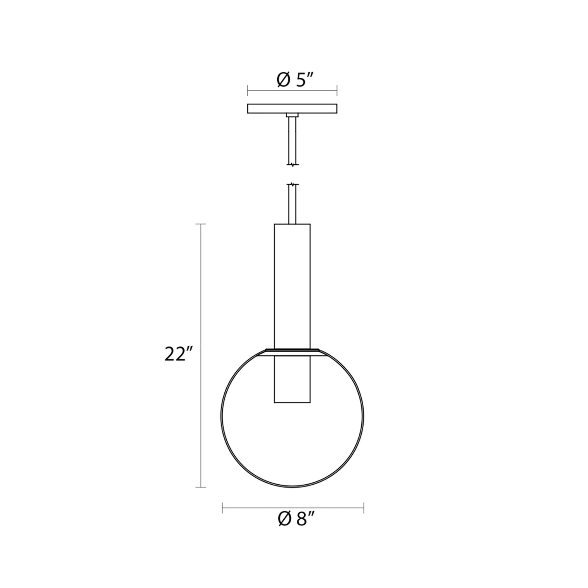 Bubbles Pendant Light - line drawing.