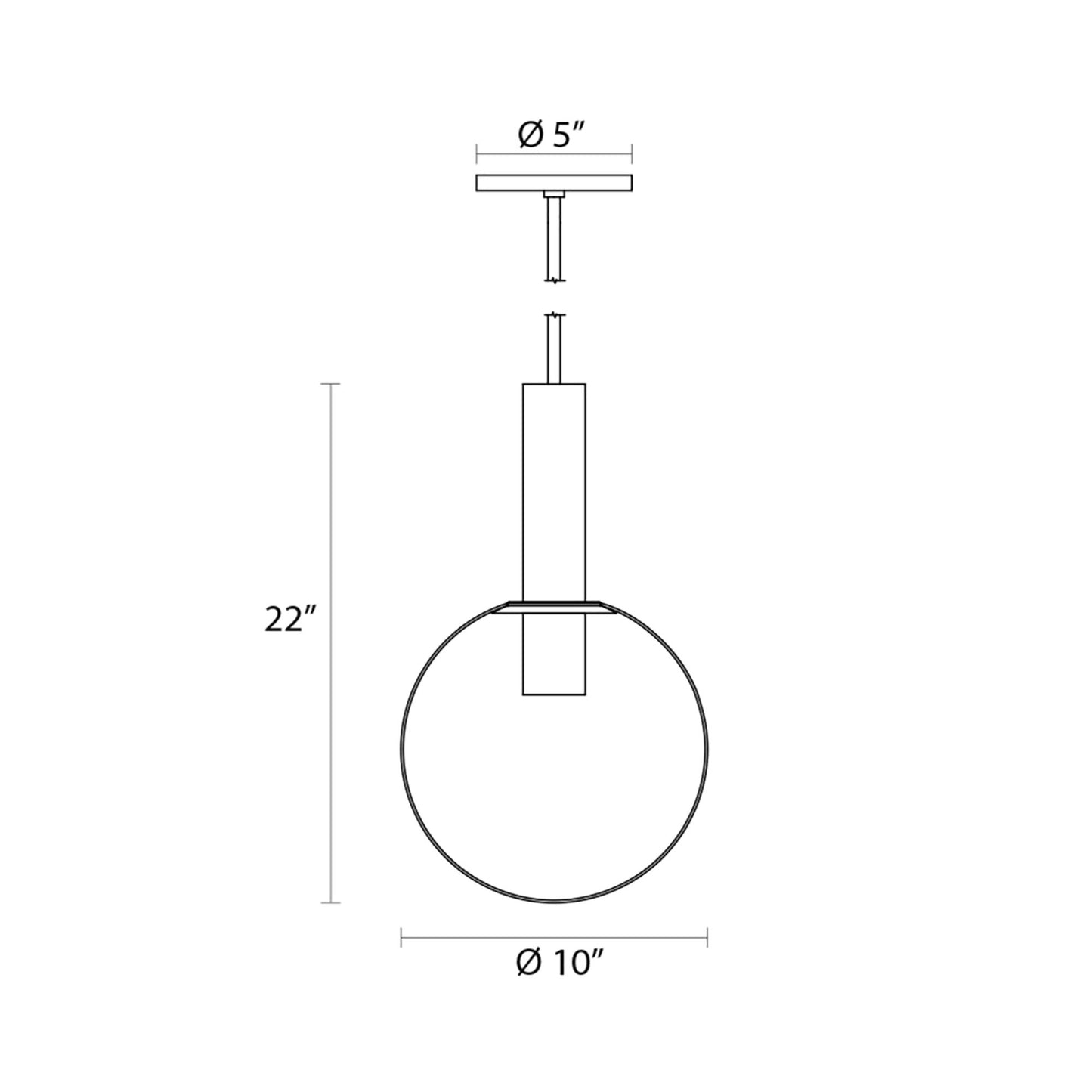 Bubbles Pendant Light - line drawing.