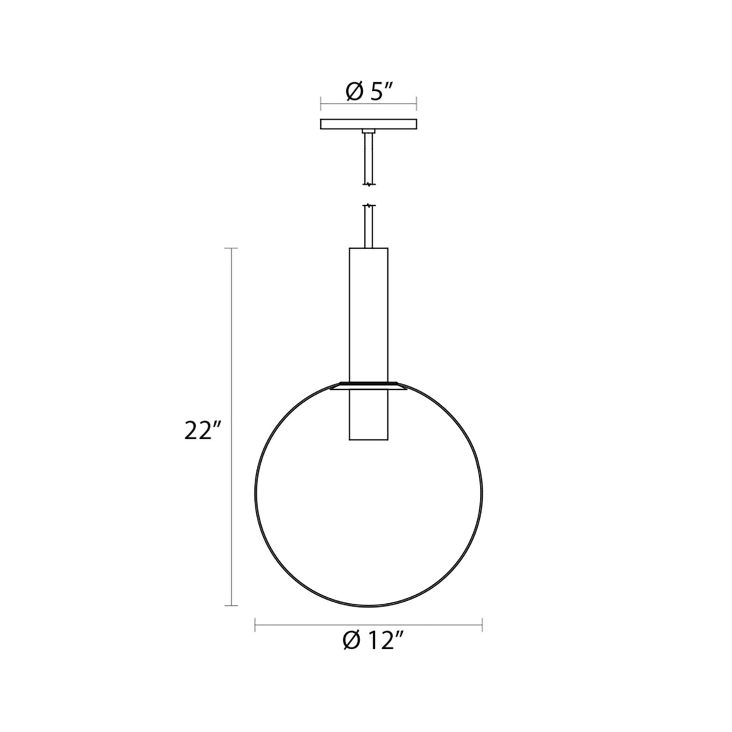 Bubbles Pendant Light - line drawing.