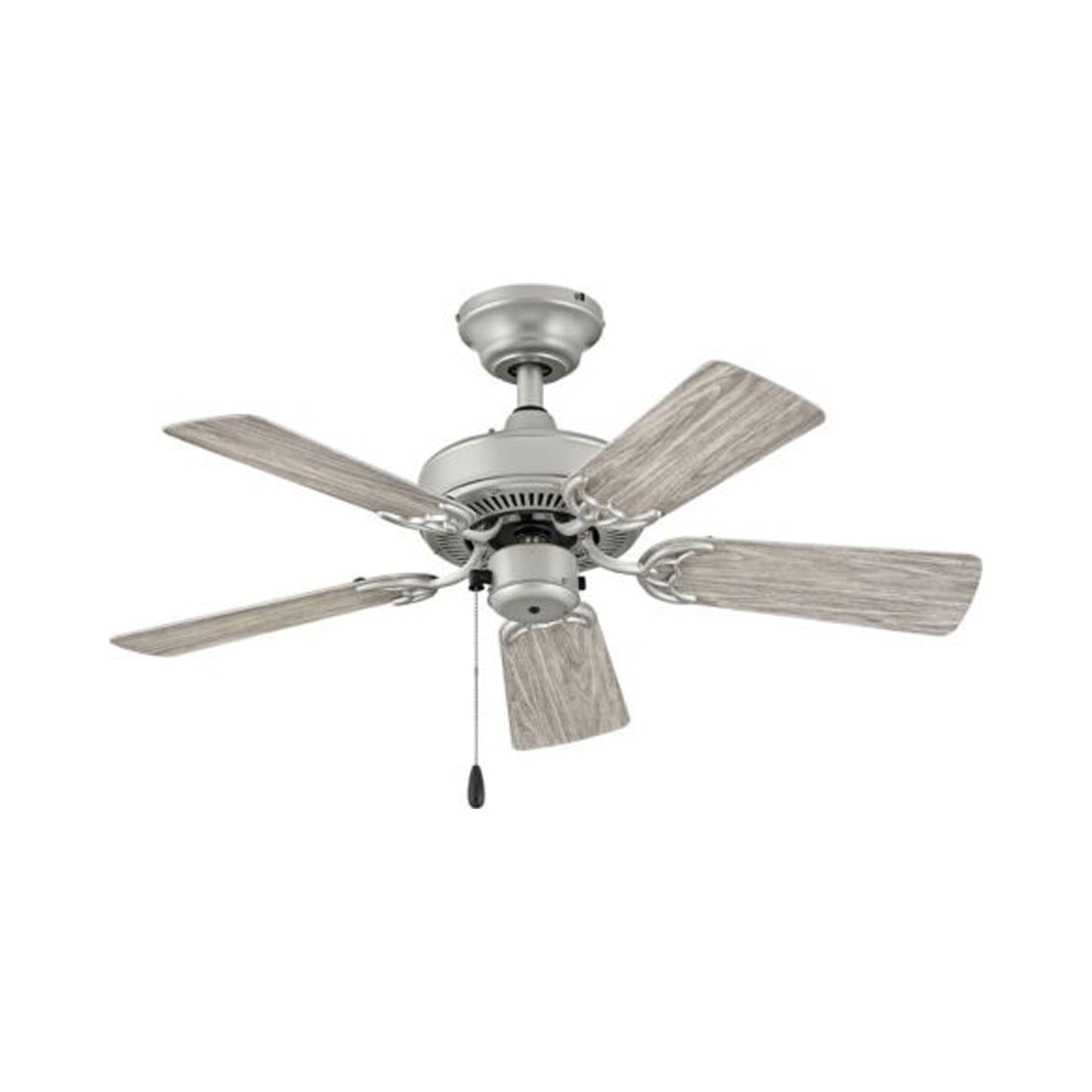 Cabana Ceiling Fan in Brushed Nickel.