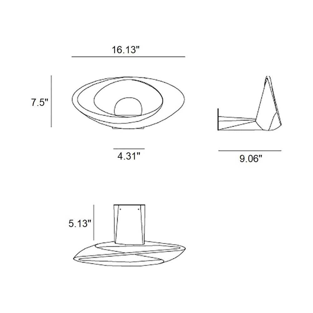 Cabildo LED Wall Light - line drawing.