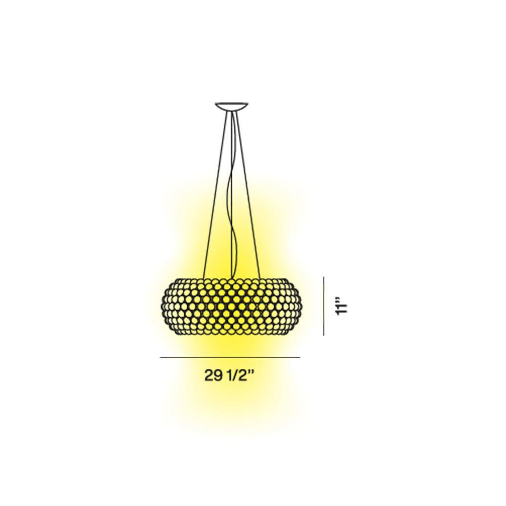 Caboche Plus Grande LED Pendant Light - line drawing.