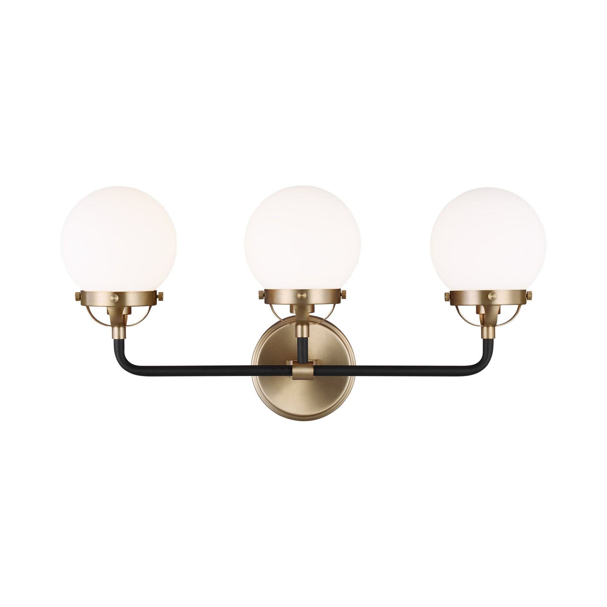 Cafe Bath Vanity Wall Light in Satin Brass (3-Light).