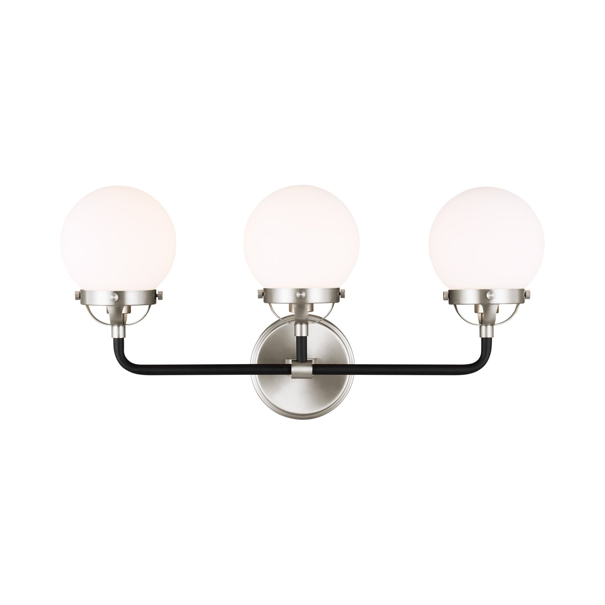 Cafe Bath Vanity Wall Light in Brushed Nickel (3-Light).