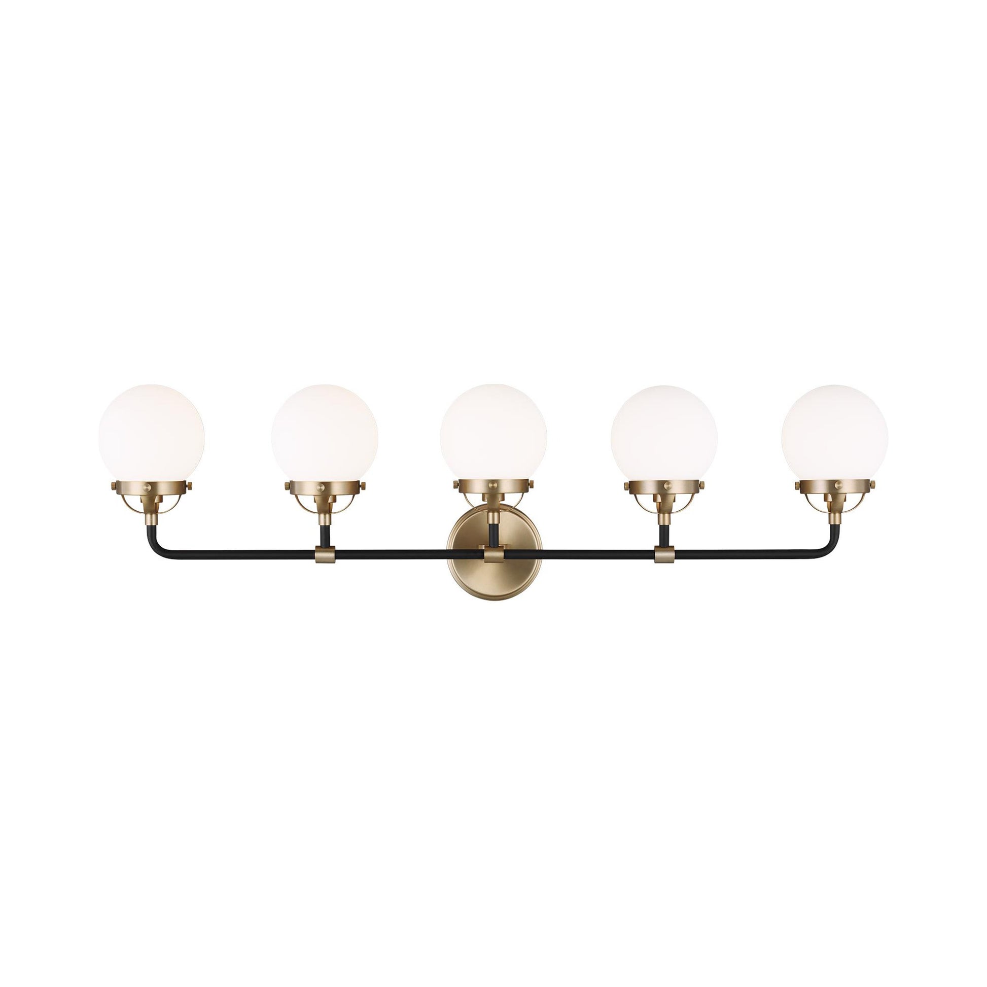 Cafe Bath Vanity Wall Light in Satin Brass (5-Light).