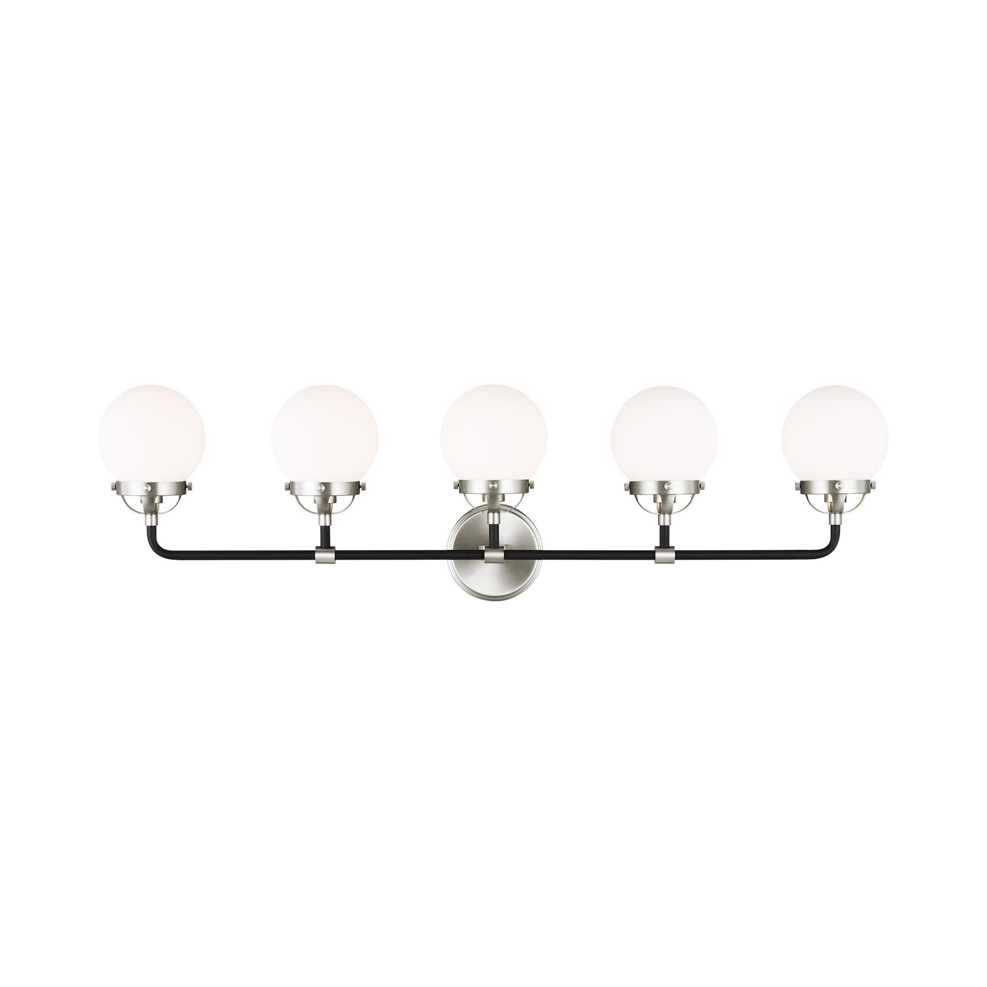 Cafe Bath Vanity Wall Light in Brushed Nickel (5-Light).