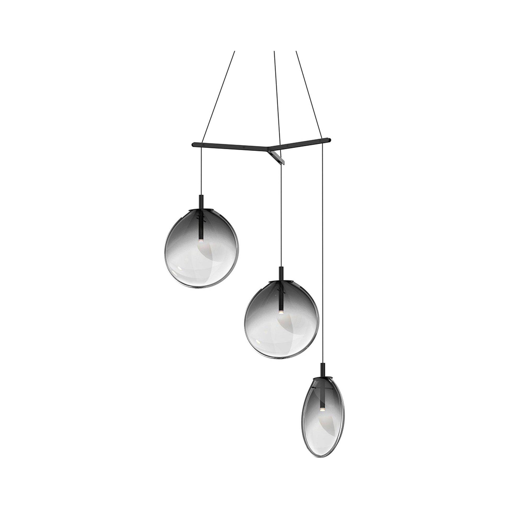 Cantina 3-Light Tri-Spreader LED Pendant Light in Smoke Fade/Medium.