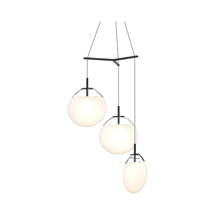 Cantina 3-Light Tri-Spreader LED Pendant Light in Clear/White/Large.