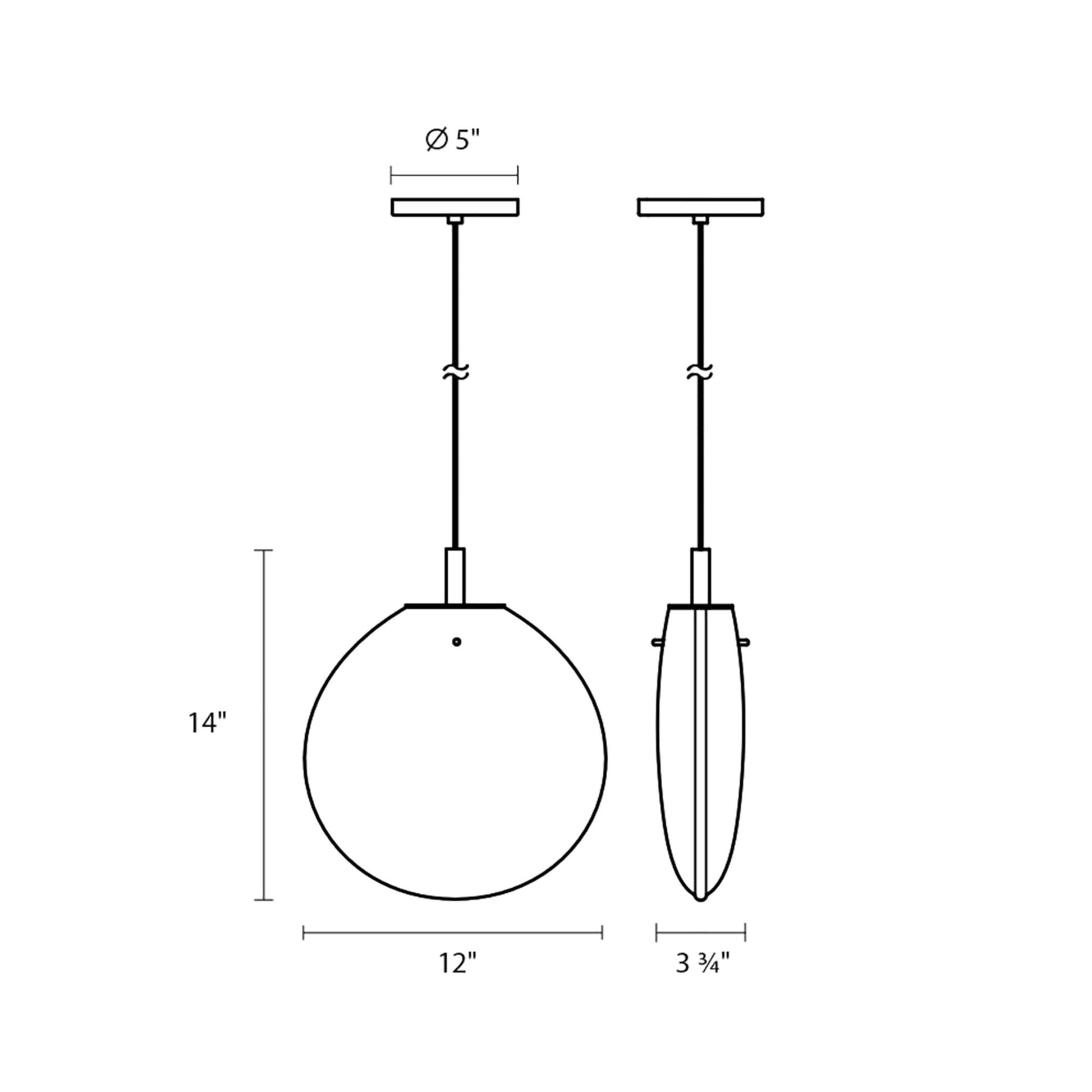 Cantina LED Pendant Light - line drawing.