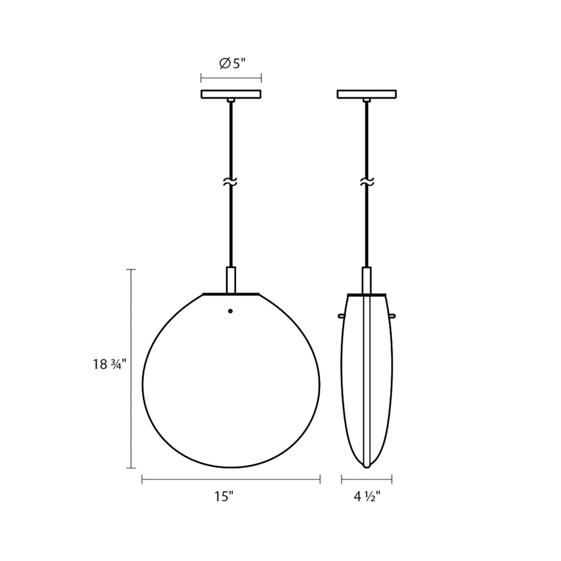 Cantina LED Pendant Light - line drawing.