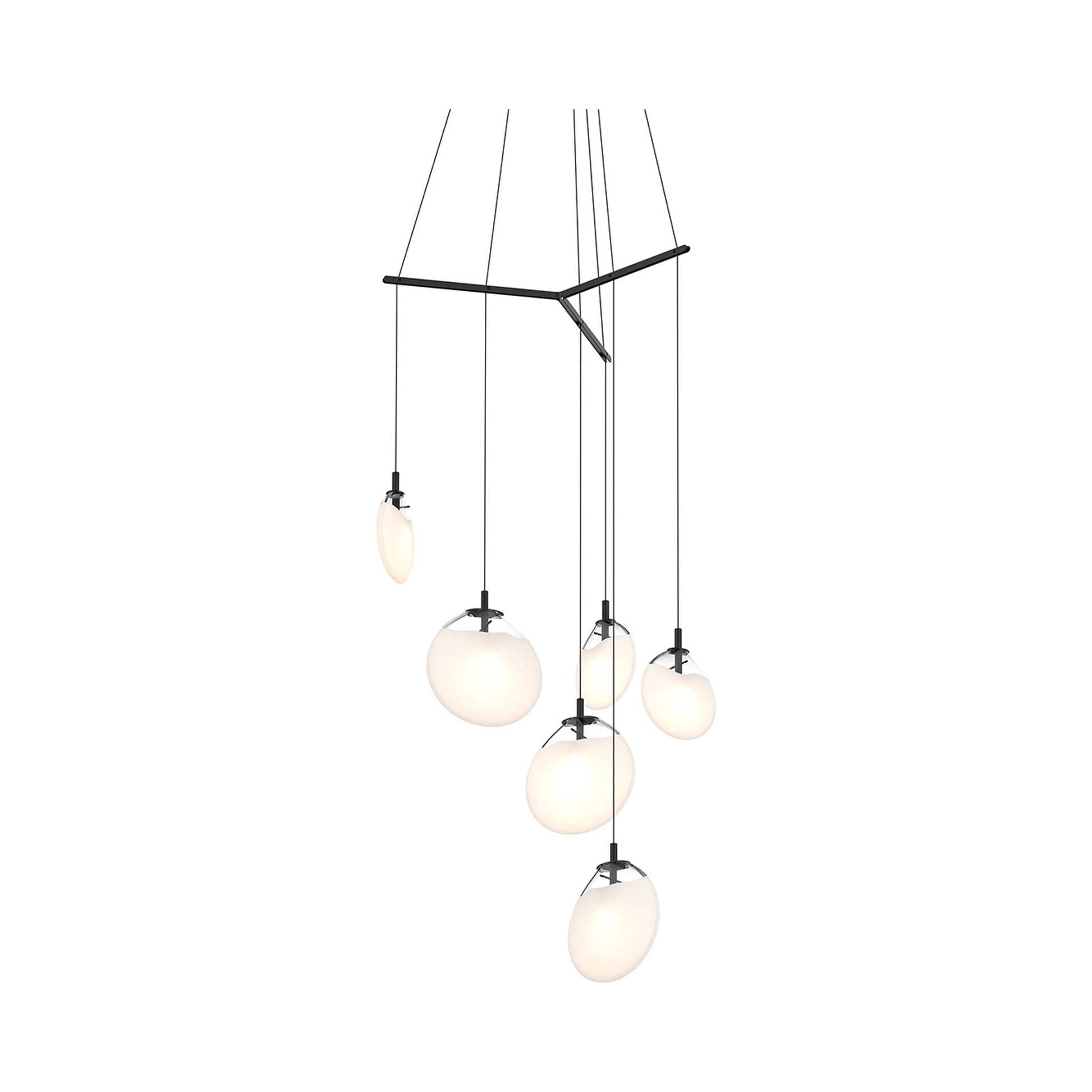Cantina Tri-Spreader LED Pendant Light in Clear/White (6-Light).