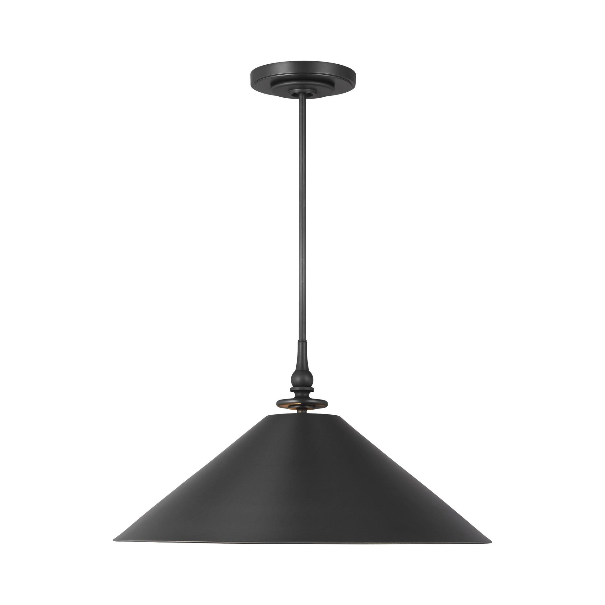 Capri Wide Pendant Light in Aged Iron.