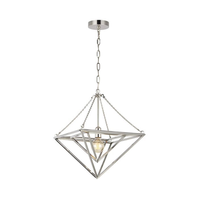 Carat Pendant Light in Small/Polished Nickel.
