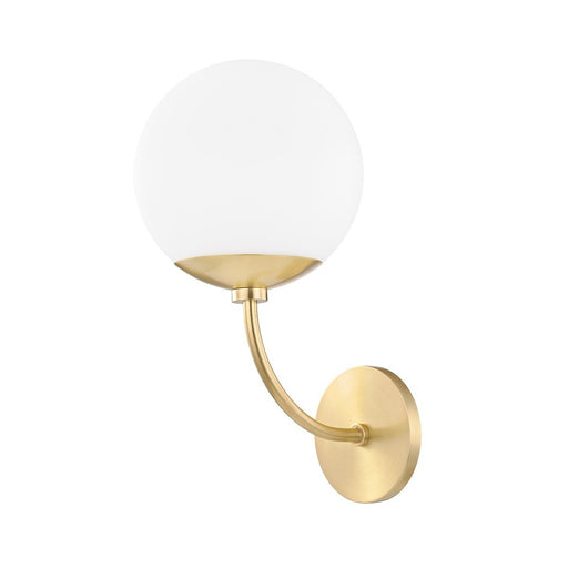 Carrie Wall Light in Brass and White.