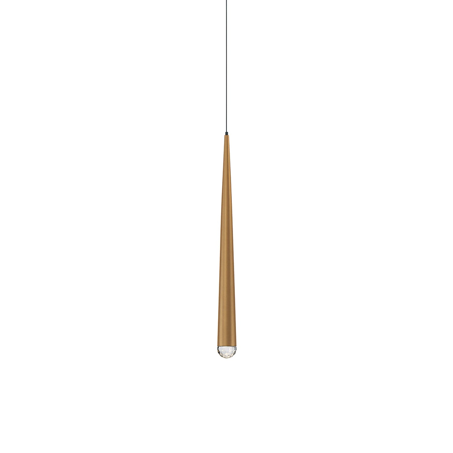 Cascade Crystal LED Pendant Light in Small/Aged Brass.