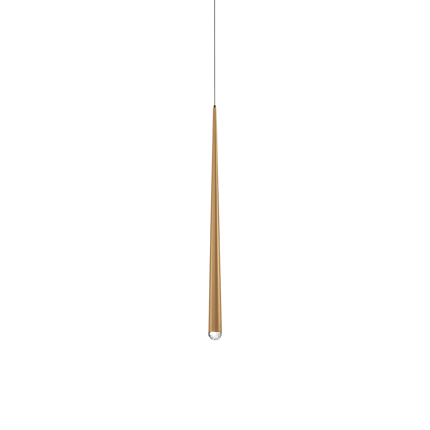 Cascade Crystal LED Pendant Light in Medium/Aged Brass.