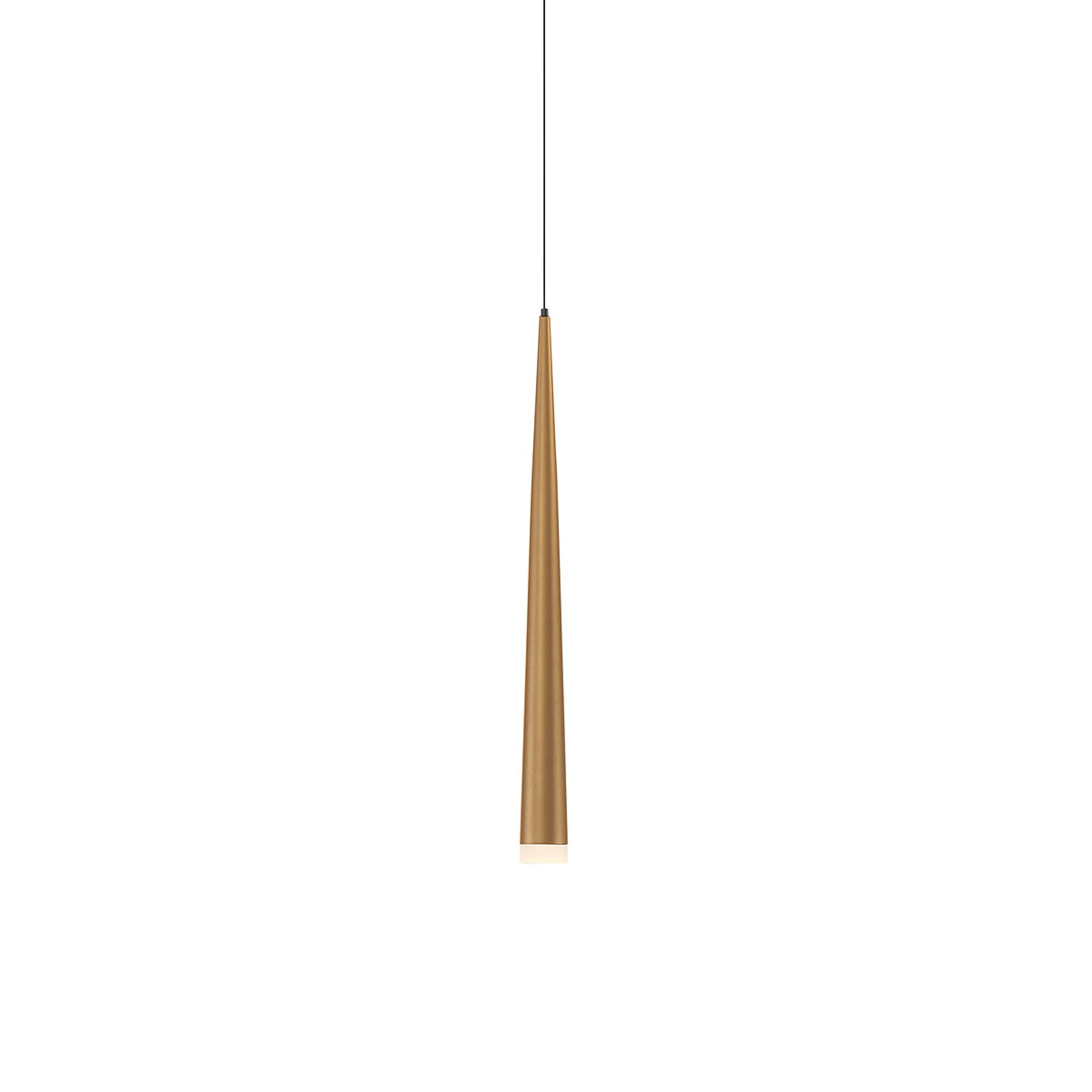 Mini Cascade LED Pendant in Aged Brass with Frosted Glass