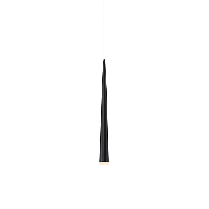 Cascade Etched Glass LED Pendant Light in Small/Black.