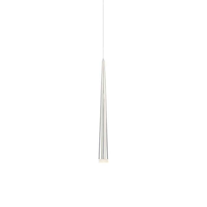 Cascade Etched Glass LED Pendant Light in Small/Polished Nickel.