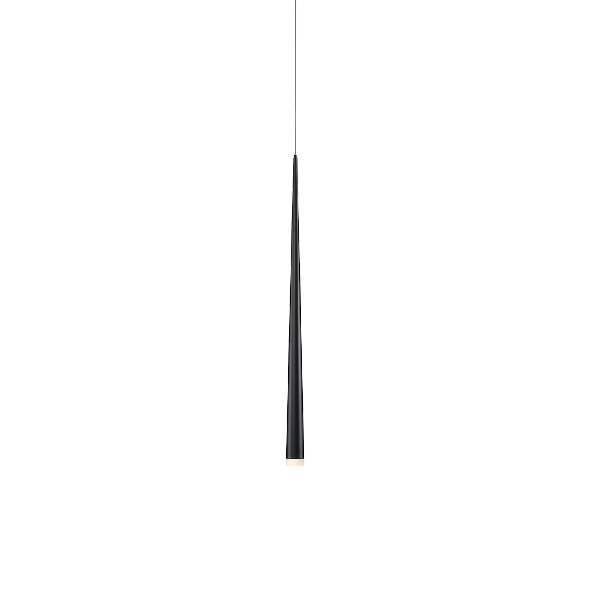 Cascade Etched Glass LED Pendant Light in Medium/Black.