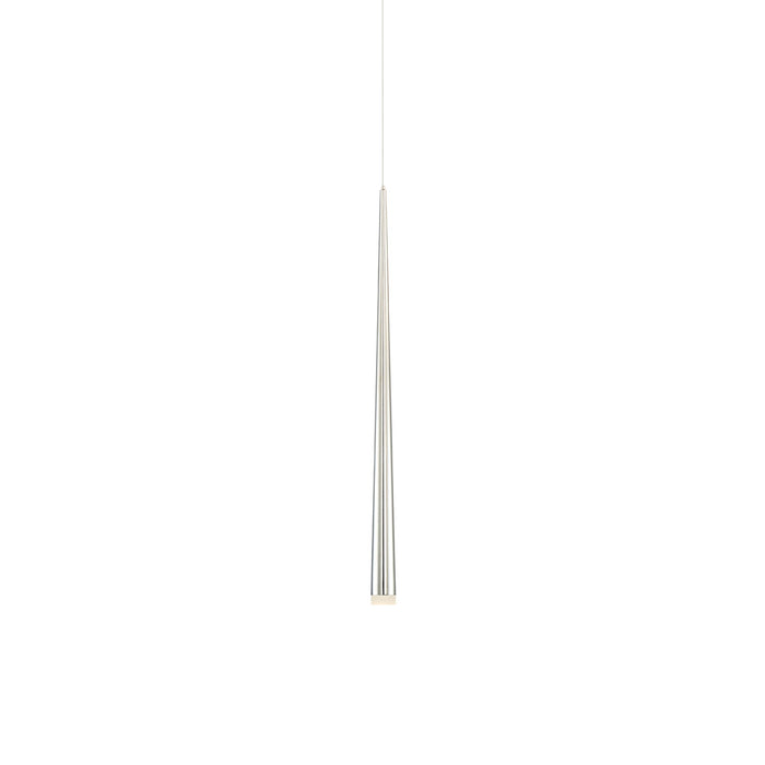 Cascade Etched Glass LED Pendant Light in Medium/Polished Nickel.