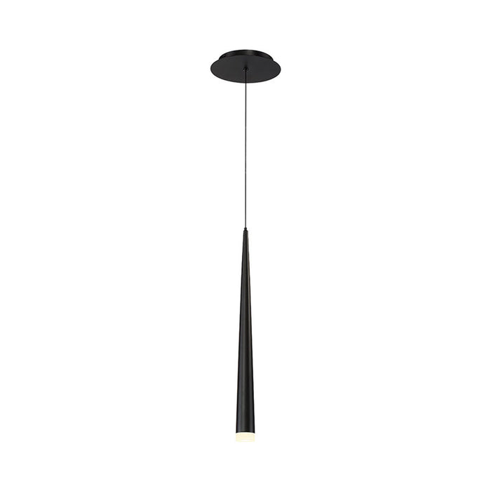 Cascade Etched Glass LED Pendant Light in Black.