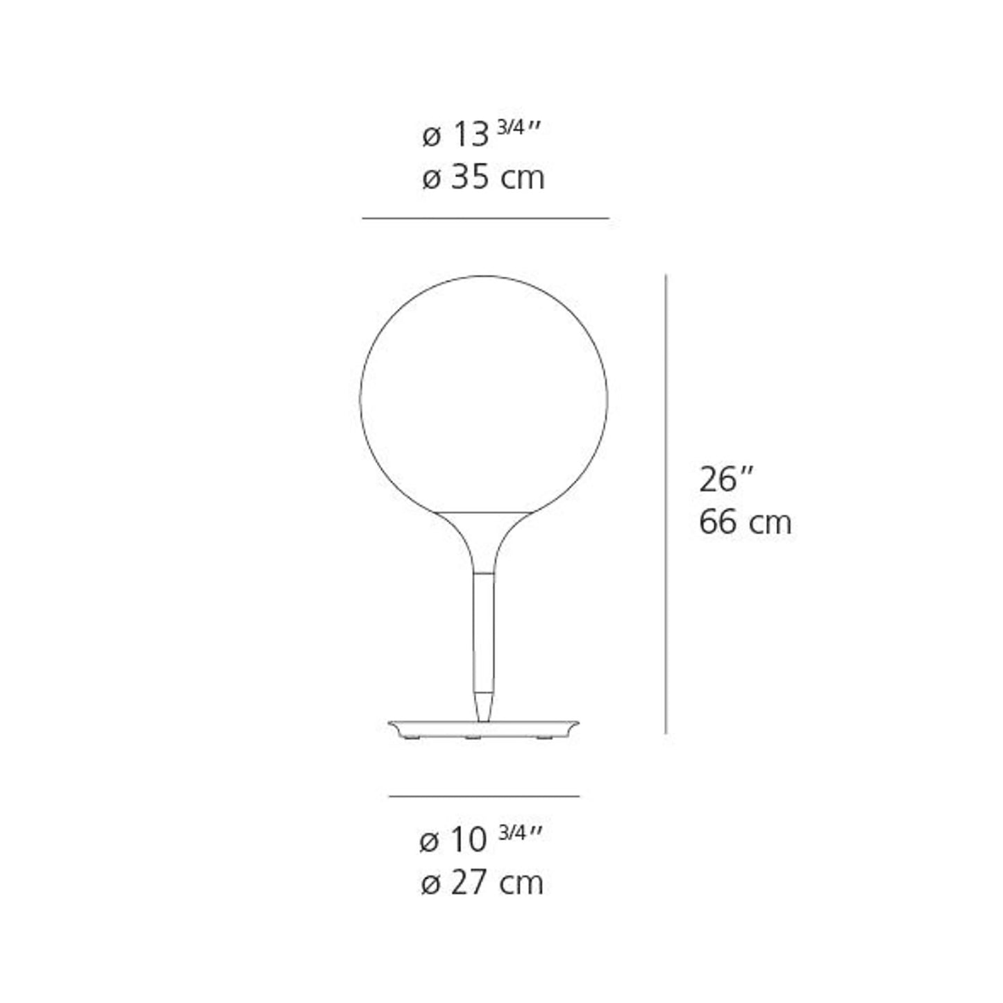 Castore Table Lamp - line drawing.