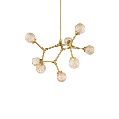 Catalyst LED Chandelier in 8-Light/Aged Brass.