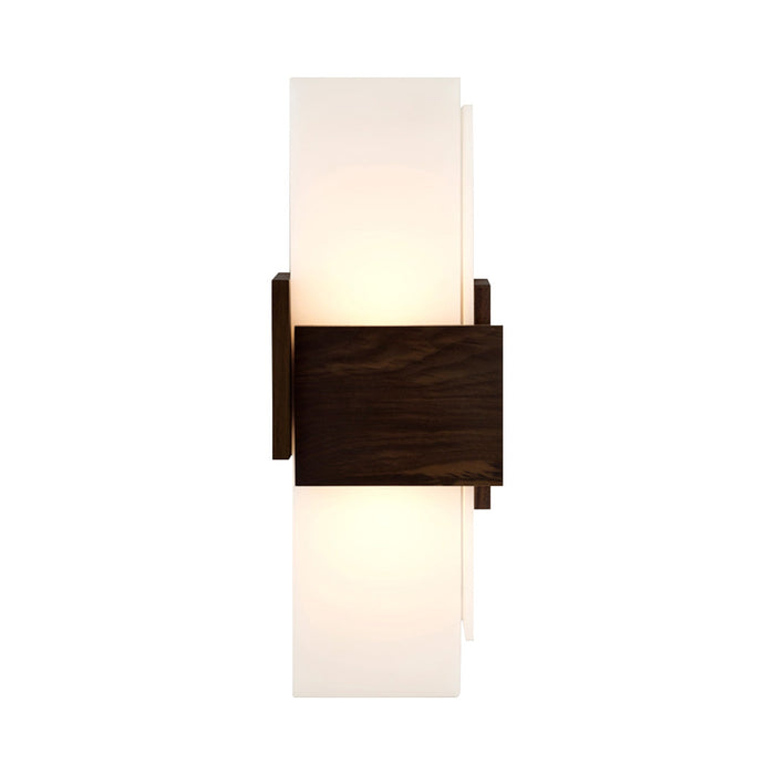 Acuo LED Wall Light in Dark Stained Walnut.