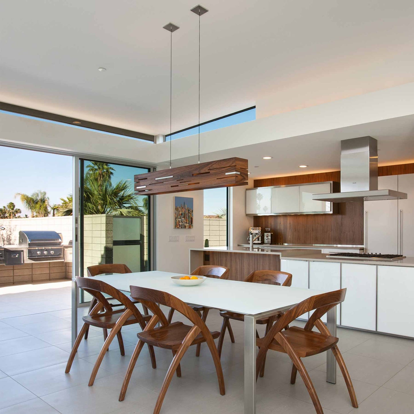 Aeris LED Linear Pendant Light in dining room.