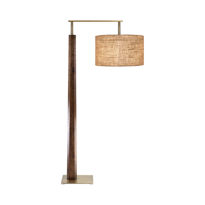 Altus LED Floor Lamp in Brushed Brass/Walnut/Burlap.