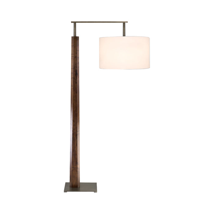Altus LED Floor Lamp in Oiled Bronze/Walnut/White Linen.