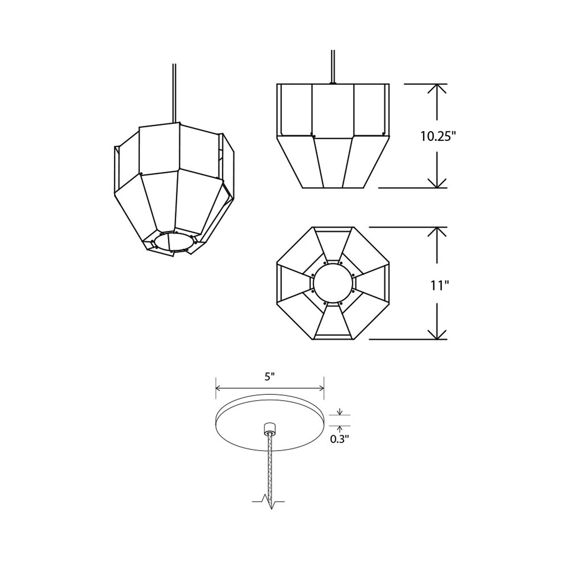 Astrum Pendant Light - line drawing.