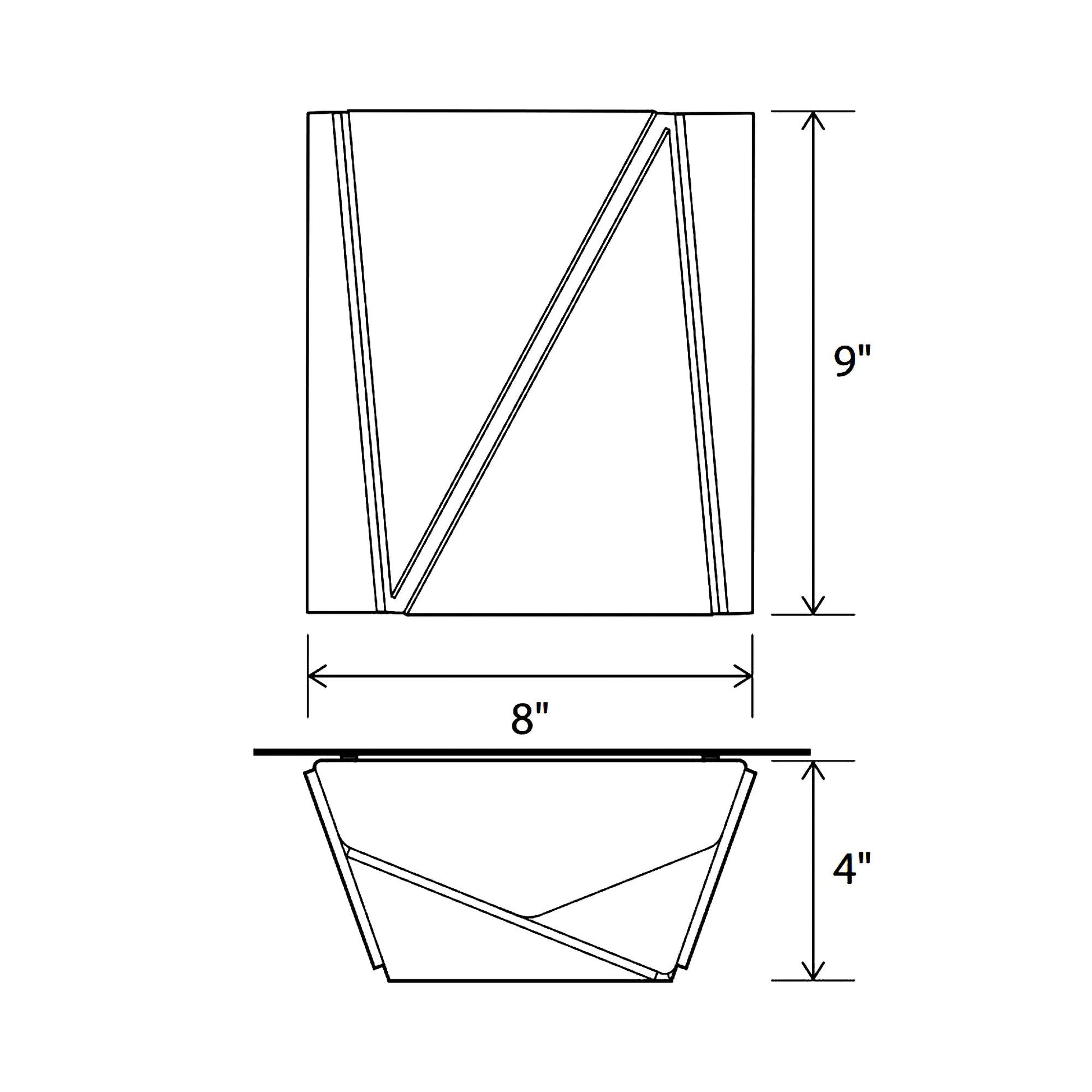 Calx LED Wall Light - line drawing.