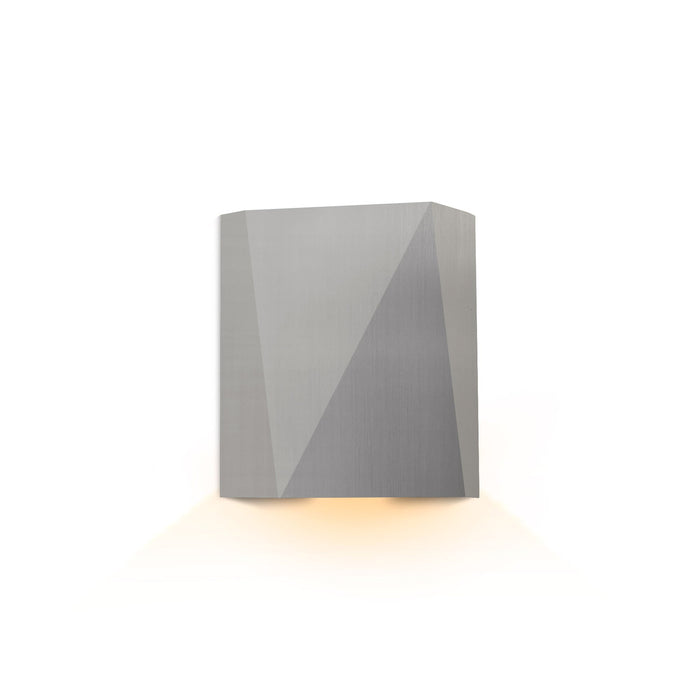 Calx Outdoor LED Downlight Wall Light in Marine Grade Brushed Stainless Steel.