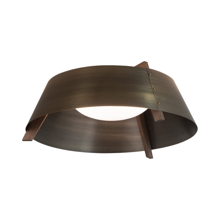 Casia LED Flush Mount Ceiling Light in Distressed Brass (Large).