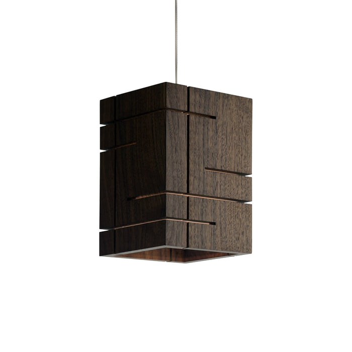 Claudo LED Accent Pendant Light in Dark Stained Walnut.