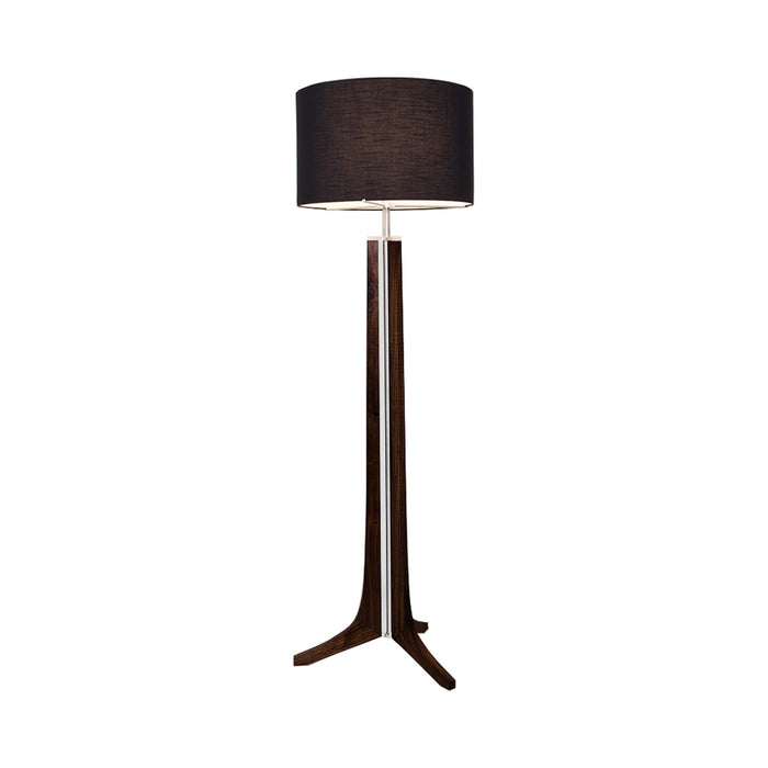 Forma LED Floor Lamp in Dark Stained Walnut/Black Amaretto.
