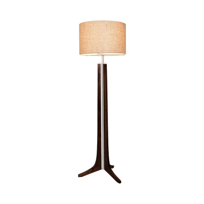 Forma LED Floor Lamp in Dark Stained Walnut/Burlap.