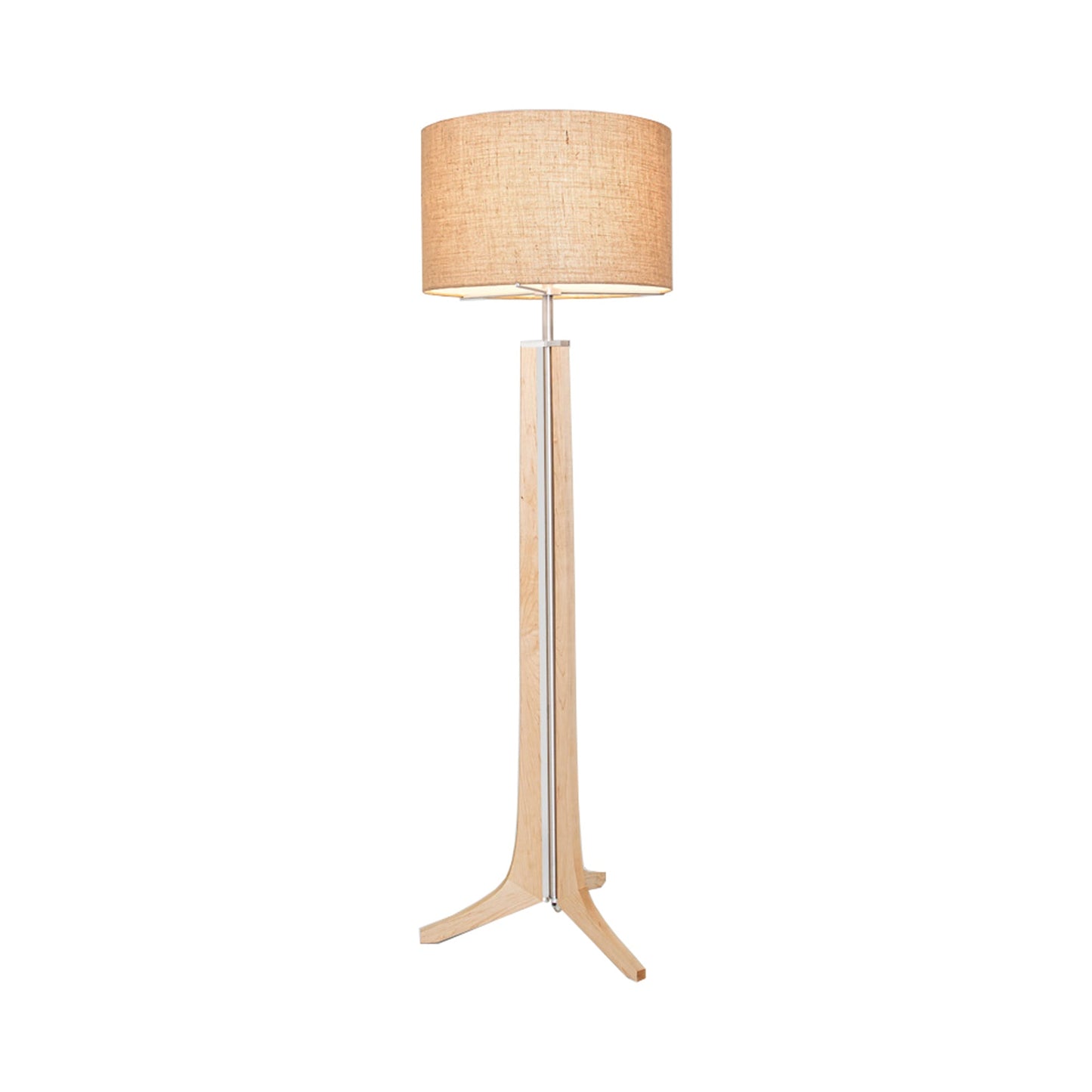 Forma LED Floor Lamp in Maple/Burlap.