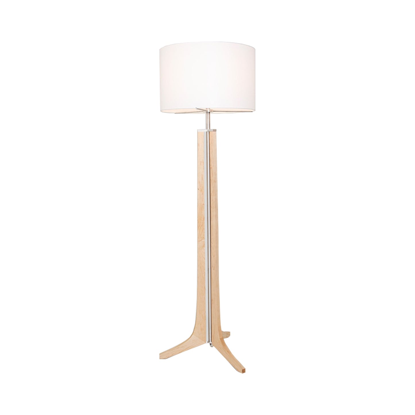 Forma LED Floor Lamp in Maple/White Linen.