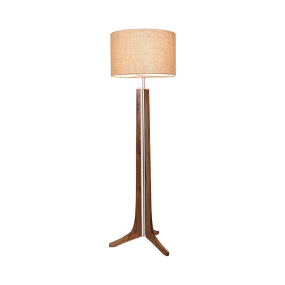 Forma LED Floor Lamp in Walnut/Burlap.