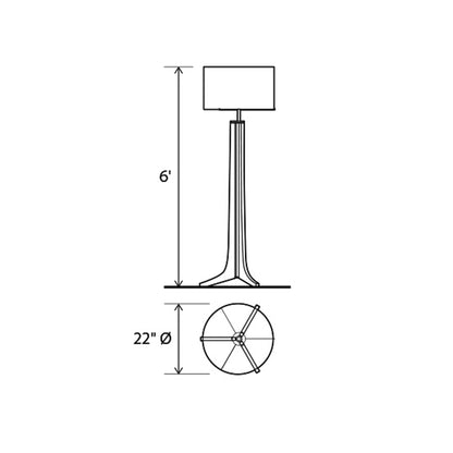 Forma LED Floor Lamp - line drawing.