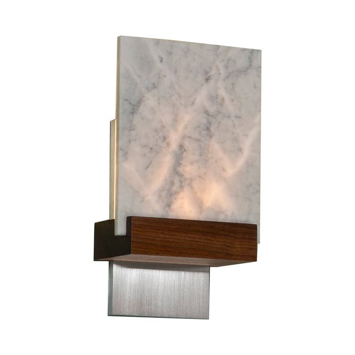 Fortis LED Wall Light in Brushed Aluminum/Walnut.
