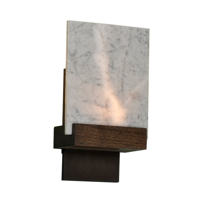 Fortis LED Wall Light in Oiled Bronze/Dark Stained Walnut.