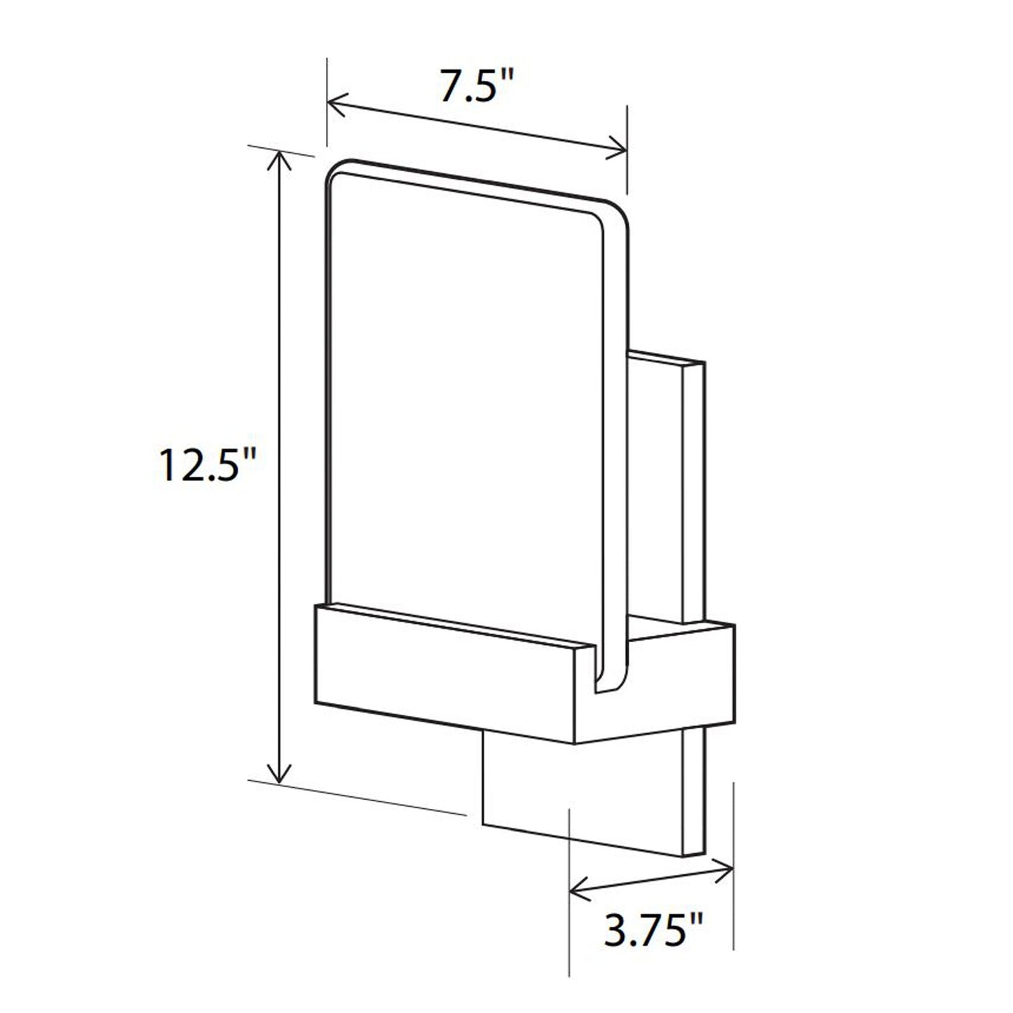 Fortis LED Wall Light - line drawing.